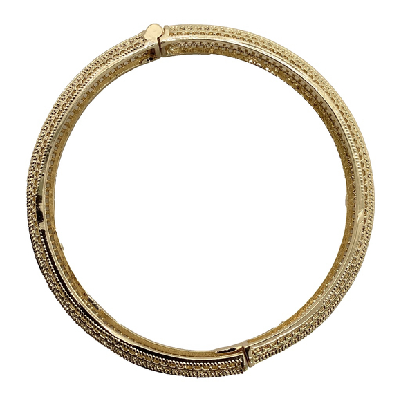 14k Gold Plated Greek Key Hinged Bangle Bracelet NWOT - Picture 4 of 5